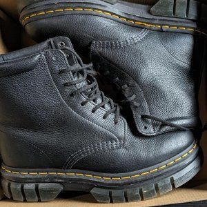 DR MARTENS 8i RIKARD LUNAR LEATHER PLATFORM BOOTS